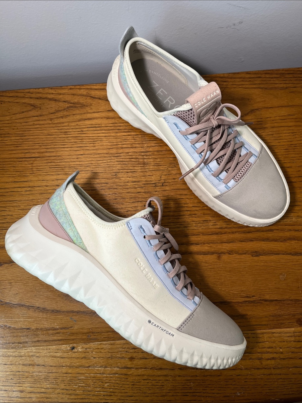 Cole Haan Generation ZeroGrand II Ivory Beige Light Gray Sneakers Size 8.5